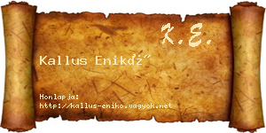Kallus Enikő névjegykártya