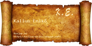 Kallus Enikő névjegykártya